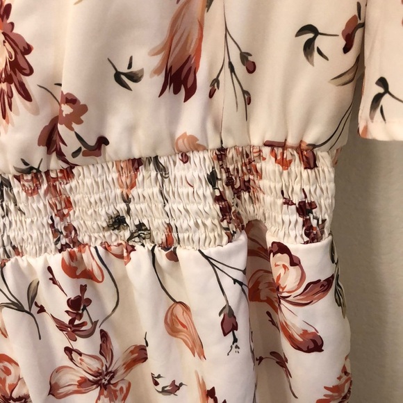 BloomChic Floral VNeck Ruffle Sleeve Ruched Romper size 18-20 NWT - Picture 6 of 9